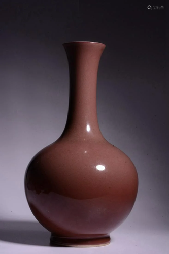 Qing Dynasty - 'Qianlong Period Made Mark' Red Glazed