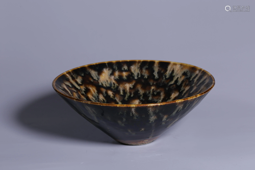 Song Dynasty - Jizhou Ware 'Tortoise-shell' Glazed Bowl