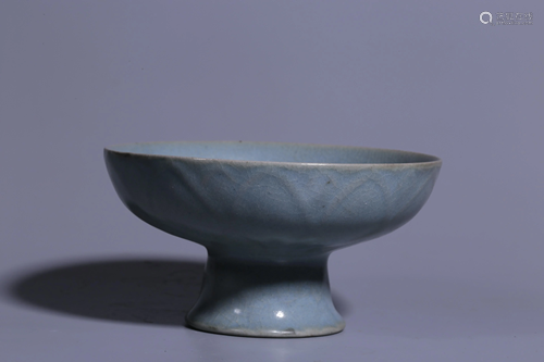 Song Dynasty - Ru Ware 'Lotus' High-Stem Cup