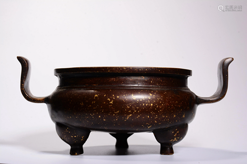 Qing Dynasty - 'Yutang Qing Wan' Bronze Incense Burner