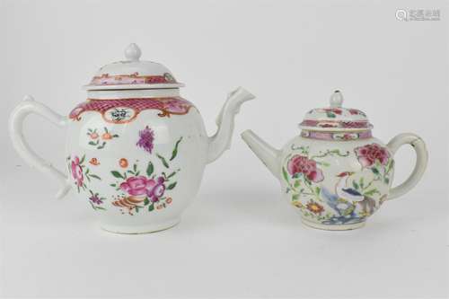 Two 18th century Chinese export famille rose polychrome enam...