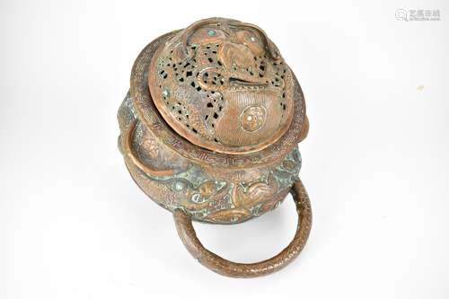 A late 19th/early 20th century Tibetan incense burner, with ...