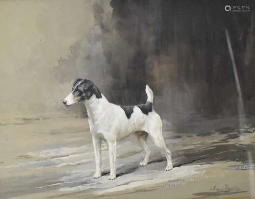 Reuben Ward Binks (1880-1950) - A terrier watercolour signed...