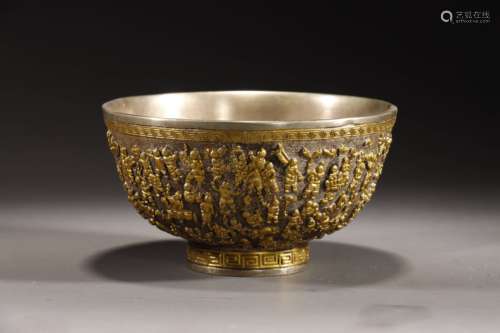 Copper gilt one hundred son bowl