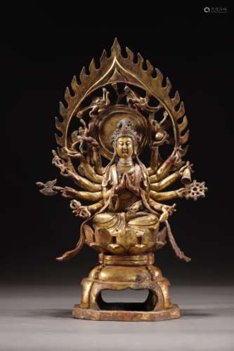 Copper gilt thousand hand Guanyin