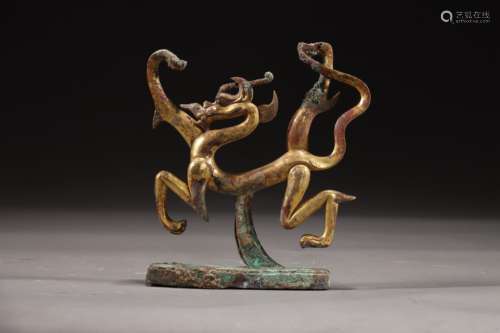 Copper gilt dragon ornaments