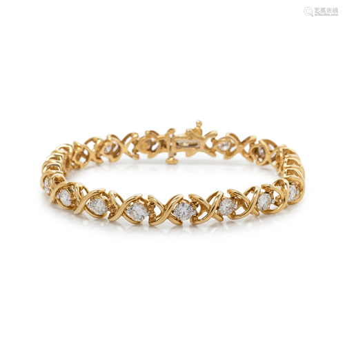 YELLOW GOLD AND DIAMOND BRACELET