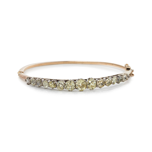 ANTIQUE, DIAMOND BANGLE BRACELET