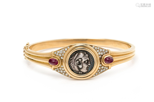 BVLGARI, YELLOW GOLD, COIN, RUBY AND DIAMOND 'MON…