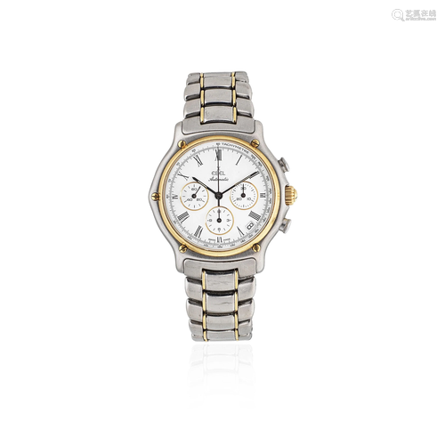 Ebel. A stainless steel and 18K gold automatic calendar