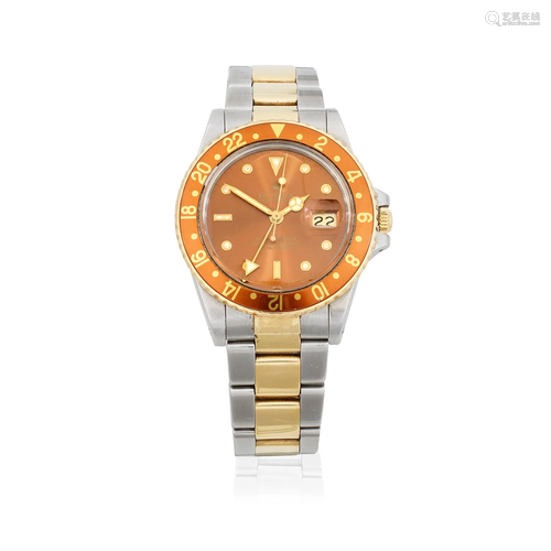 Rolex. A stainless steel and gold automatic calendar