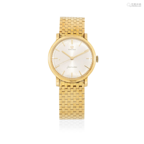 Omega. An 18K gold manual wind bracelet watch