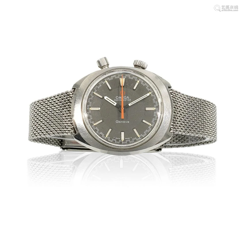 Omega. An unusual stainless steel manual wind