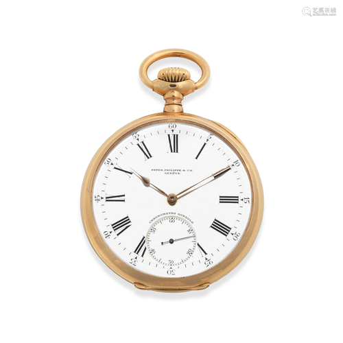 Patek Philippe. An 18K gold keyless wind open face