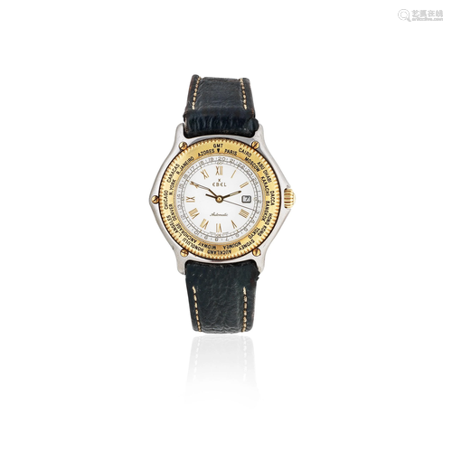 Ebel. A stainless steel and 18K gold automatic calendar