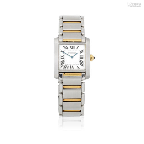 Cartier. A mid-size stainless steel and gold quartz