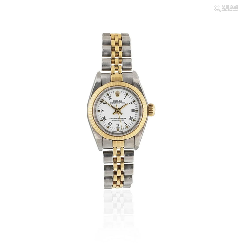 Rolex. A lady's gold and steel automatic bracelet watch