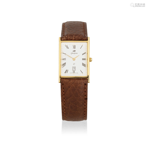 Glashütte. A 14K gold quartz calendar wristwatch