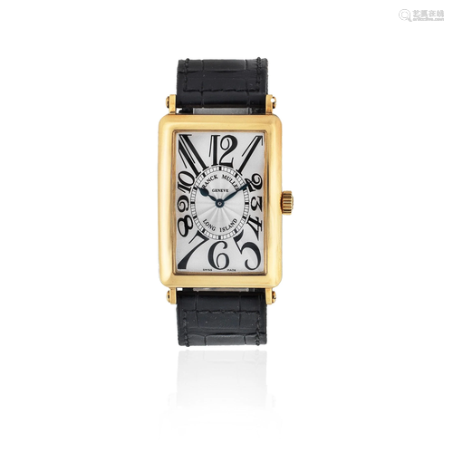 Franck Muller. An 18K gold automatic rectangular