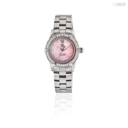 TAG Heuer. A lady's stainless steel and diamond set