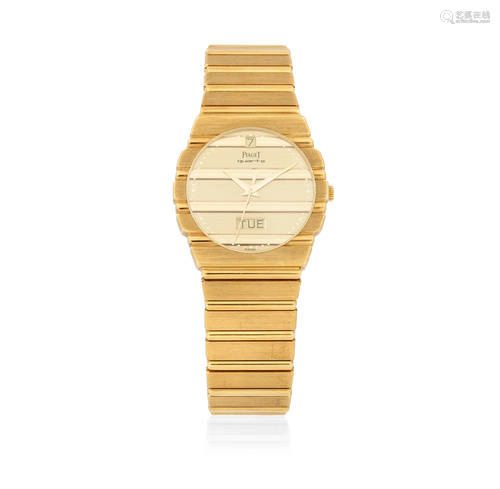 Piaget. An 18K gold quartz bracelet watch Polo, Ref: