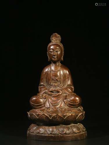 Old Collection. Bamboo Statue of Seated Avalokitesvara