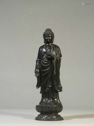Old Collection. Red Sandalwood Statue of Sakyamuni
