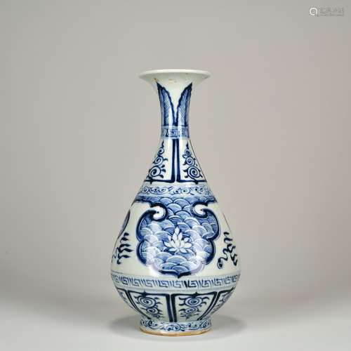 Blue-and-white Pear-shaped Vase