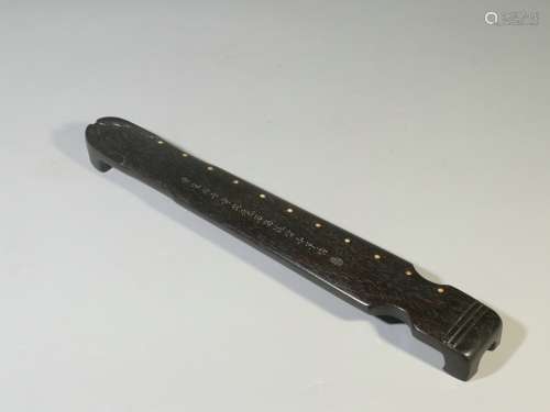 Old Collection.Guqin-shaped Red Sandalwood Paperweight