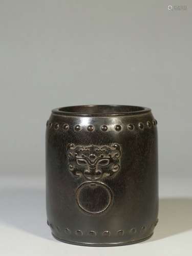 Old Collection.Red Sandalwood Brush Pot