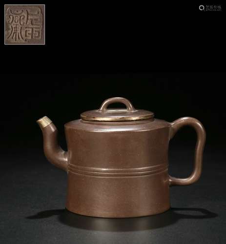 Old Collection.Copper-clad Zisha Teapot