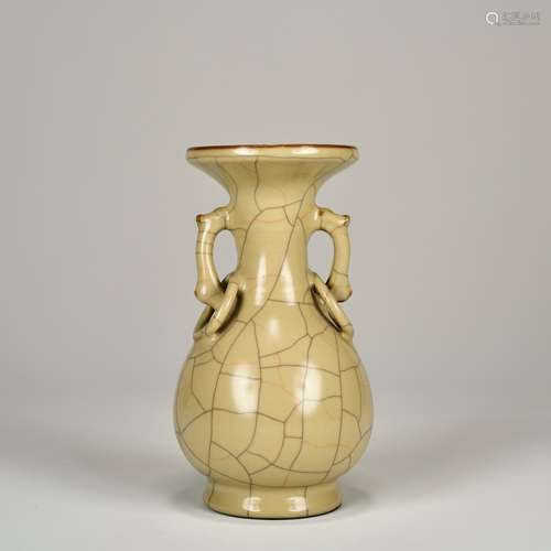 Cream-colour-glazed Vase