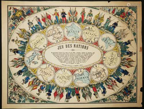 JEU DES NATIONS. Les 4 CONTINENTS. c.1880. De la Fabrique d'...