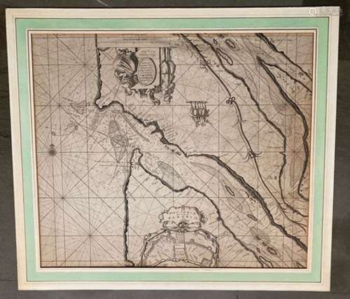 CARTE MARITIME de l'estuaire de la GIRONDE et de la ville de...