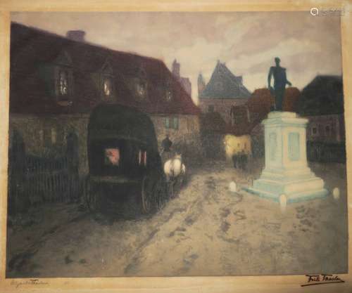 THAULOW Frits (1847 1906) - [Paysage, Calèche traversant une...