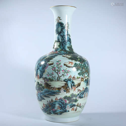 Qing Dynasty Qianlong pastel bottle