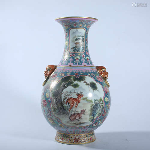 Qing Dynasty Yongzheng pastel bottle