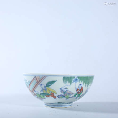 Painted bowl for baby play in Qing Dynasty