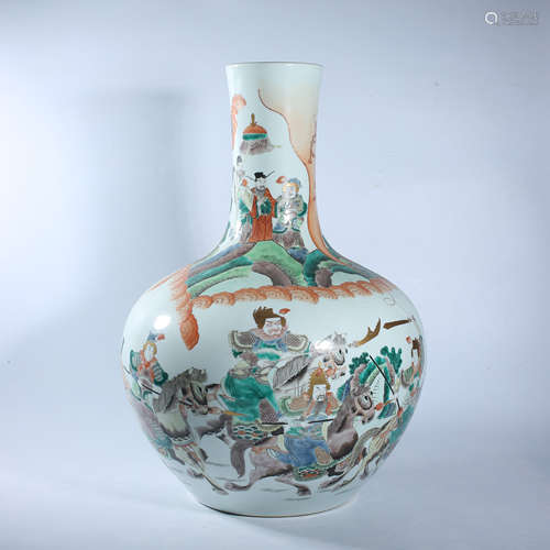 Colorful character story pattern celestial bottle in Qing Dy...