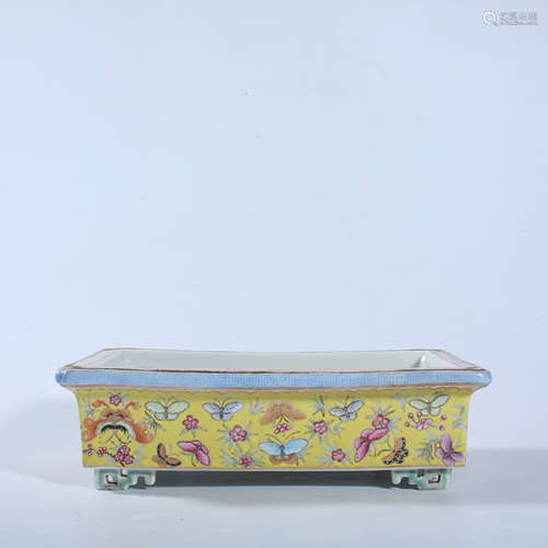 Qing Dynasty pink flower pattern Narcissus Basin