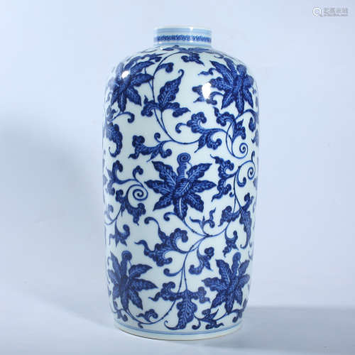 Qing Dynasty Yongzheng blue and white tangled lotus pattern ...