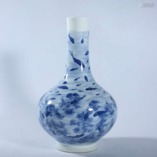 Qing Dynasty Qianlong blue and white gall bladder