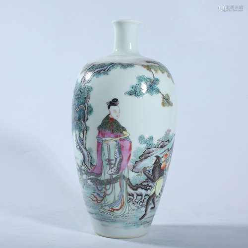 Qing Dynasty Yongzheng pastel figure story bottle