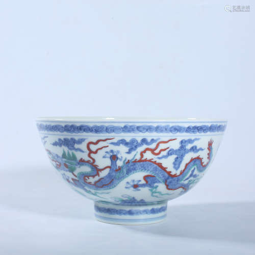 Ming Dynasty Zhengde doucai dragon bowl
