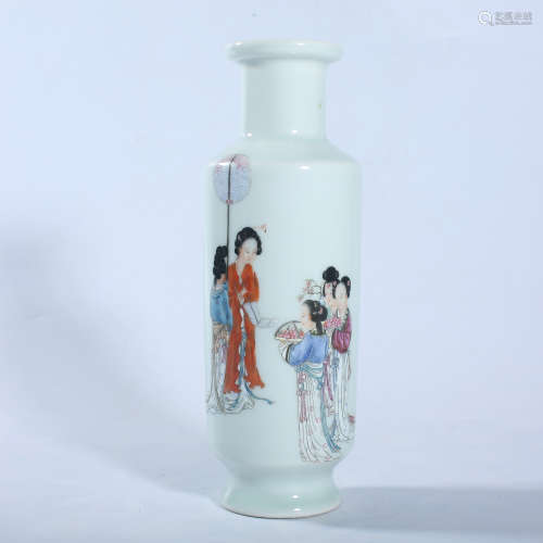 Baton and mallet bottles with pastel character stories in th...