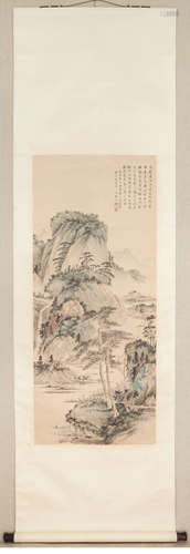 A Chinese Ink Painting by Wang Shimin: Fishing.