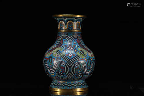 A Cloisonne Bronze Chi-Dragon Jar