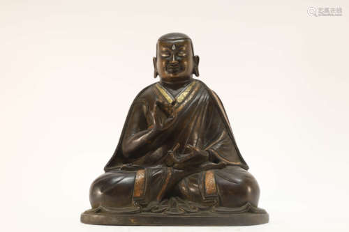 Gilt Silver Inlaid Bronze Turu Buddhist Figure