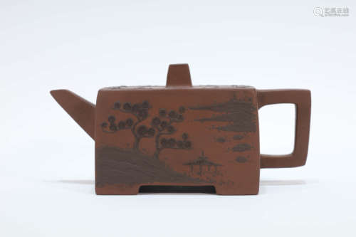 A Yixing Zisha Mountain and Stream Teapot