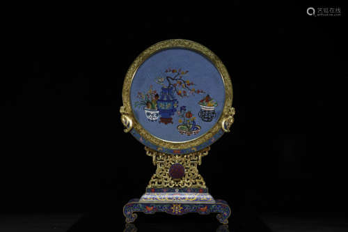 A Cloisonne Bronze  TableScreen